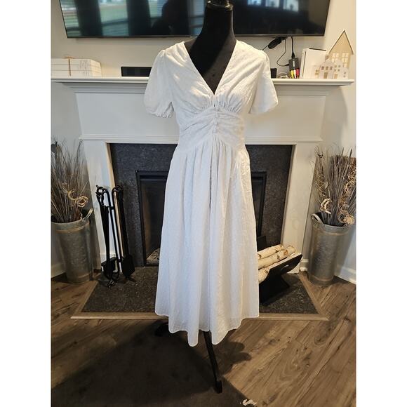 Anthropologie Dresses & Skirts - Anthropologie Dress Womens Size 8 The Katerina Button-Front White Cottagecore